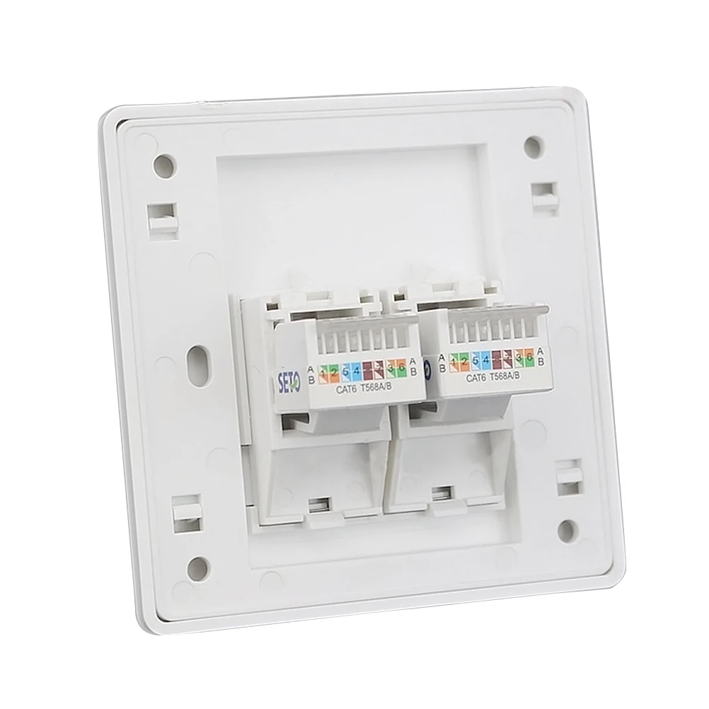 Dual Port Wall Plate 2-Port Keystone Jack Network Socket Panel For Cat6 Cat5E Plastic Wall Mount Replaceable Label
Dual Port Wall Plate 2-Port Keystone Jack Network Socket Panel For Cat6 Cat5E Plastic Wall Mount Replaceable Label