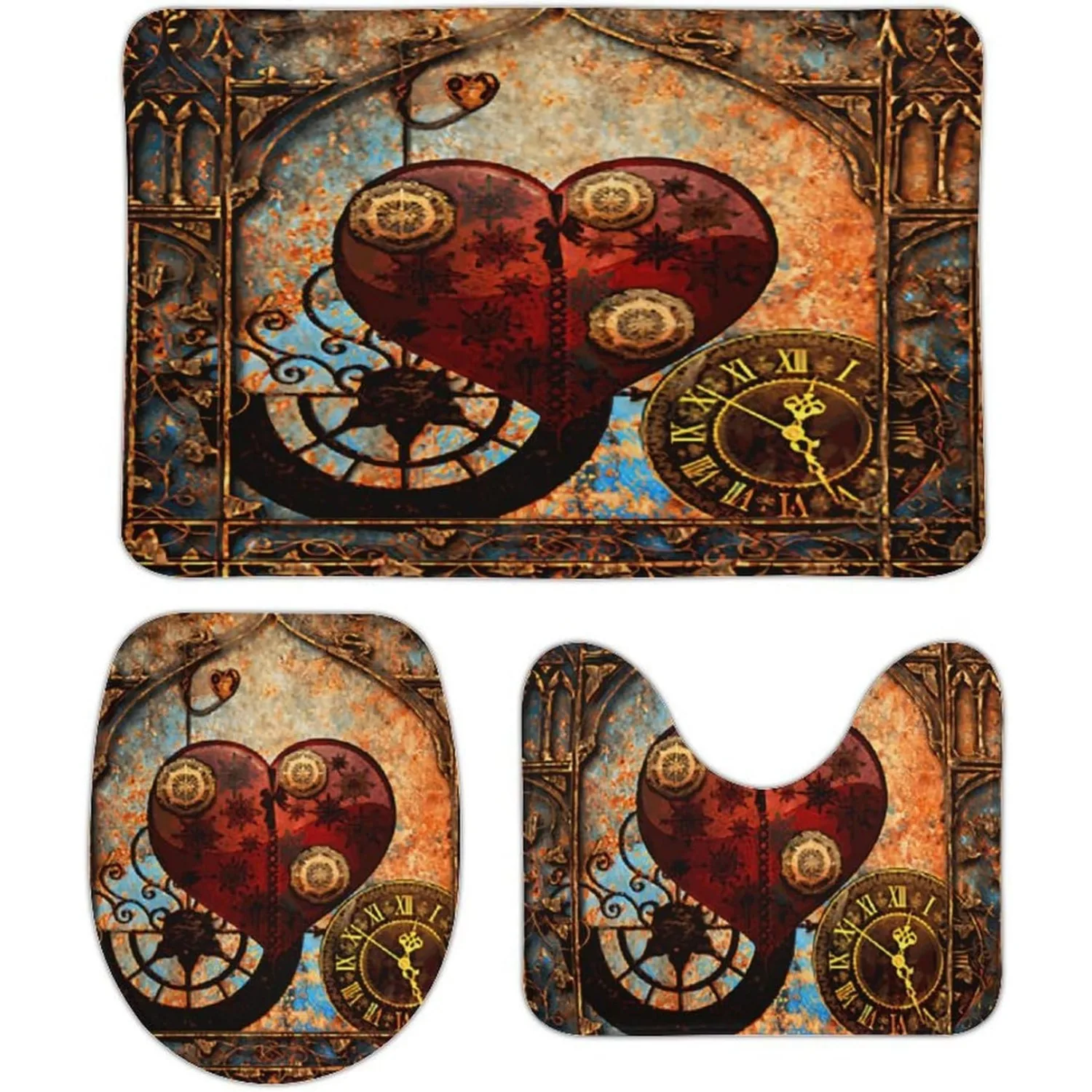 3 шт. коврик для входной двери на колесах, винтажный набор ковров для ванной комнаты в стиле стимпанк, противоскользящий коврик для унитаза, впитывающий набор ковров для ванны, коврик для душа 
3 шт. коврик для входной двери на колесах, винтажный набор ковров для ванной комнаты в стиле стимпанк, противоскользящий коврик для унитаза, впитывающий набор ковров для ванны, коврик для душа