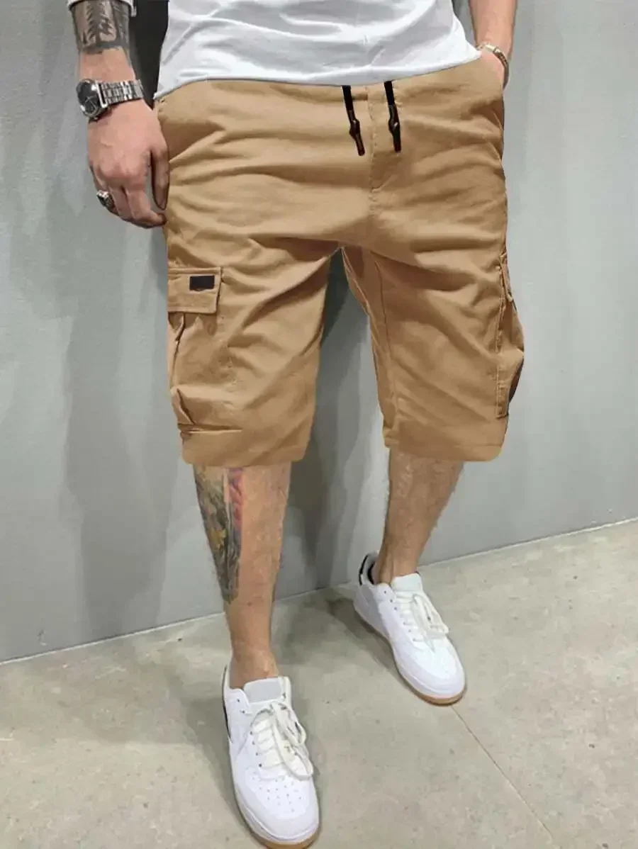Loose Fit Mens Cargo Shorts With Flap Pockets And Drawstring Waist
Loose Fit Mens Cargo Shorts With Flap Pockets And Drawstring Waist