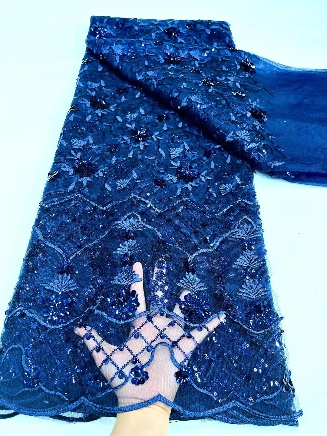 Latest Blue African Lace Fabric 2023 High Quality Lace French Milk Silk Lace Fabric With Sequins nigeria party dress HD067
Latest Blue African Lace Fabric 2023 High Quality Lace French Milk Silk Lace Fabric With Sequins nigeria party dress HD067