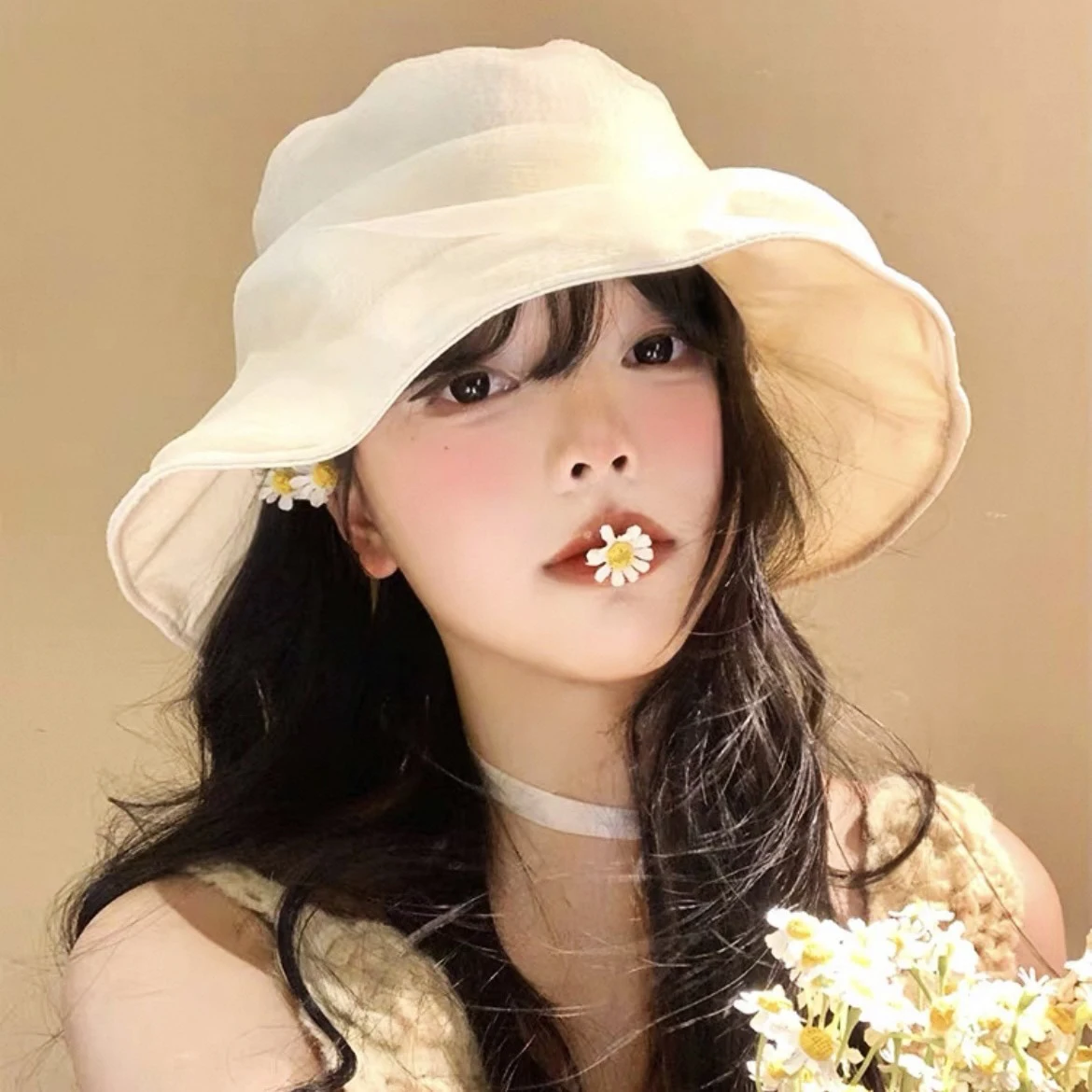 Japanese Simple Organza Women'S Bucket Hat Summer Big Head Sunshade Mesh Yarn Breathable Big Eaves Sun Cap For Women'S
Japanese Simple Organza Women'S Bucket Hat Summer Big Head Sunshade Mesh Yarn Breathable Big Eaves Sun Cap For Women'S
