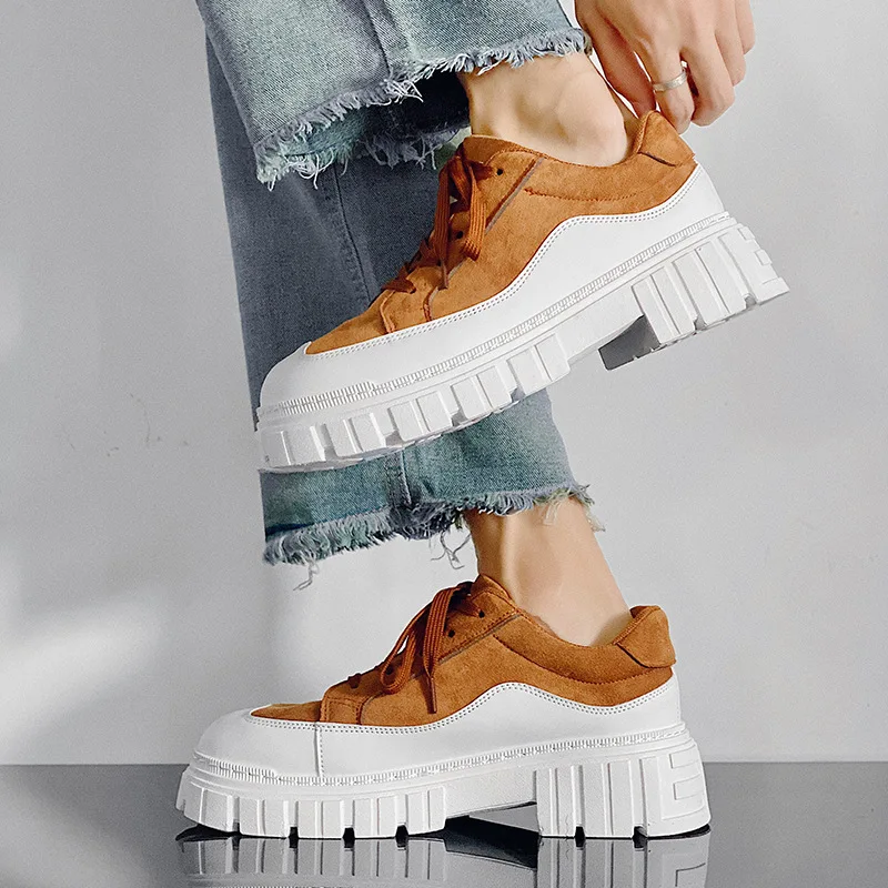 Men Thick Sole Platform Shoes Skateboarding Shoes Man Sneakers Breathable Lace-Up Walking Shoes Man Trainers Chaussure Homme
Men Thick Sole Platform Shoes Skateboarding Shoes Man Sneakers Breathable Lace-Up Walking Shoes Man Trainers Chaussure Homme