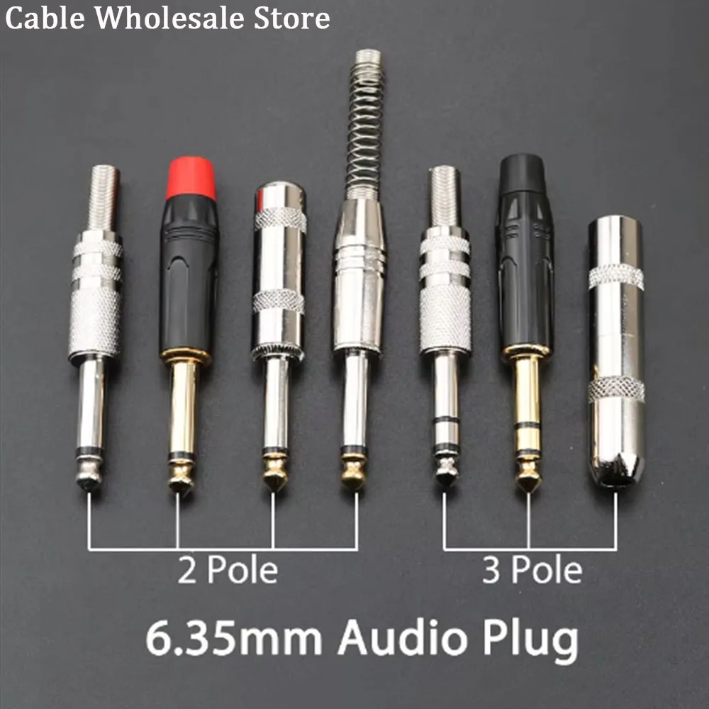 1PCS 6.35mm 2 Pole 3 Pole Mono Audio Plug 6.35 / 6.5 Metal Microphone jack plug-in Audio Connector for KTV Guitar microphone
1PCS 6.35mm 2 Pole 3 Pole Mono Audio Plug 6.35 / 6.5 Metal Microphone jack plug-in Audio Connector for KTV Guitar microphone