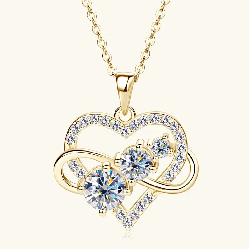 925 Sterling Silver Heart Pendant Necklaces Exquisite Infinity Moissanite Necklace With Certificate for Wedding Jewelry
925 Sterling Silver Heart Pendant Necklaces Exquisite Infinity Moissanite Necklace With Certificate for Wedding Jewelry