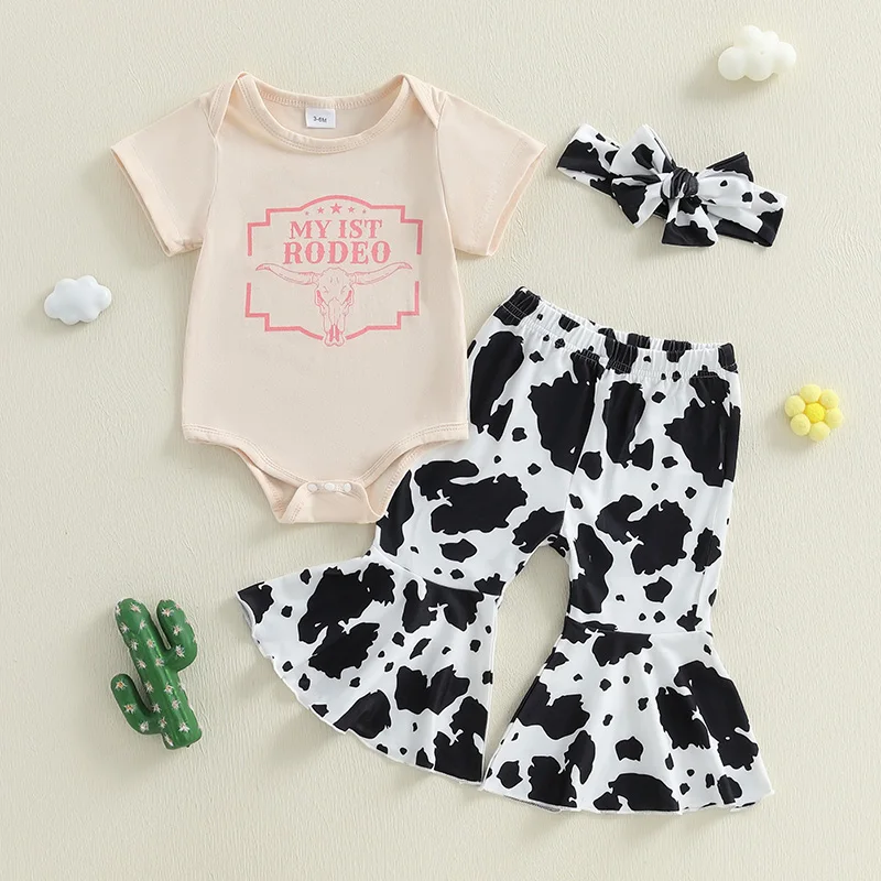 0-18M Baby Girls Western Outfit Short Sleeve Romper and Boot Print Flare Pants and Headband 3 Pcs Set
0-18M Baby Girls Western Outfit Short Sleeve Romper and Boot Print Flare Pants and Headband 3 Pcs Set