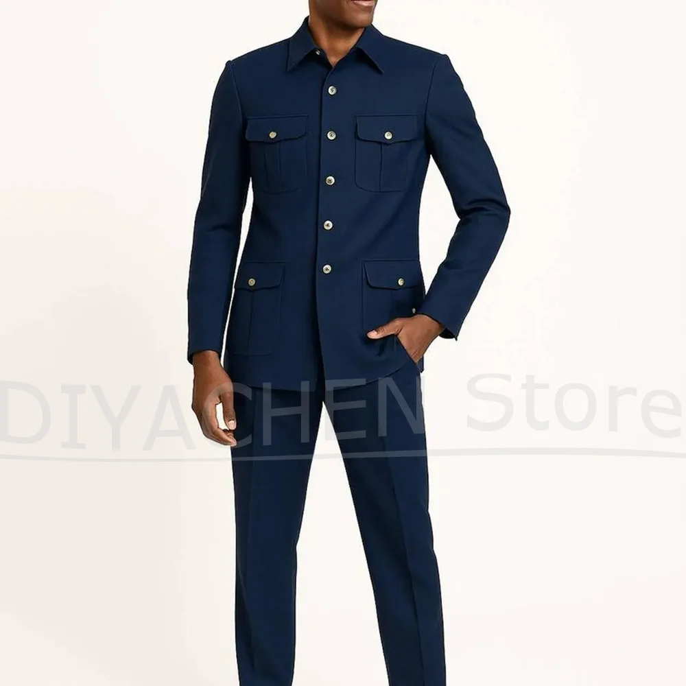 New Fashion Stand Collar Men Suits Single Breasted Solid Color 2 Pieces Smart Casual Daily Outfits Prom Party Wedding Tuxedos
New Fashion Stand Collar Men Suits Single Breasted Solid Color 2 Pieces Smart Casual Daily Outfits Prom Party Wedding Tuxedos