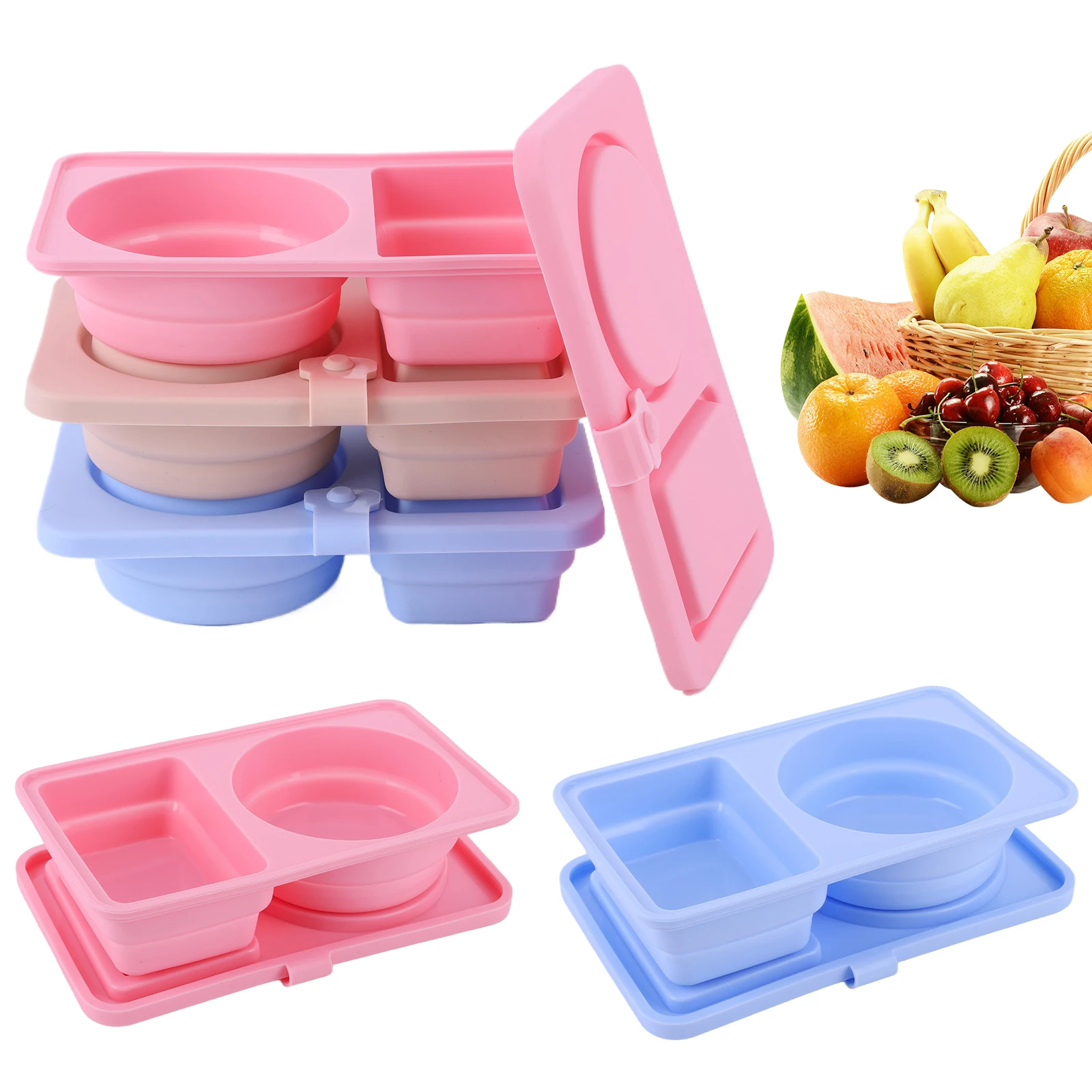 3Pcs 2 Compartment Silicone Snack Containers Leakproof Condiment Containers Multi-Function Portion Cups for Travel Office Picnic
3Pcs 2 Compartment Silicone Snack Containers Leakproof Condiment Containers Multi-Function Portion Cups for Travel Office Picnic