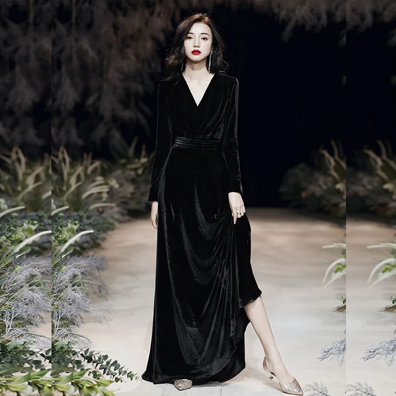 Velvet Evening Gown Black Party Ball Dress 2026 New Style Spring Midi Skirt mid Waist Design Wedding Ceremony Ladies Dress
Velvet Evening Gown Black Party Ball Dress 2026 New Style Spring Midi Skirt mid Waist Design Wedding Ceremony Ladies Dress