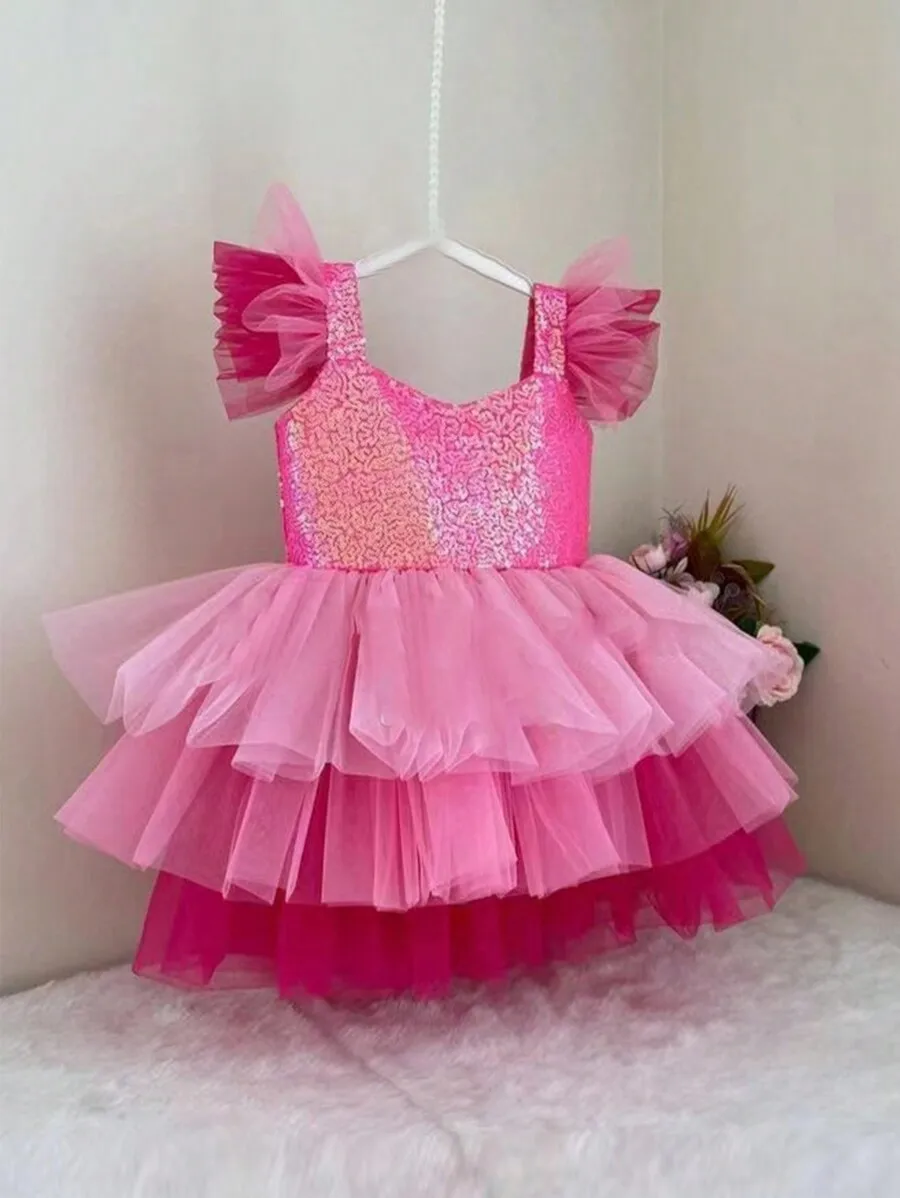 Sparkly Sequined Cap Sleeve Tiered Tulle Ball Gown Dress For Formal Evening Prom Wedding Party
Sparkly Sequined Cap Sleeve Tiered Tulle Ball Gown Dress For Formal Evening Prom Wedding Party