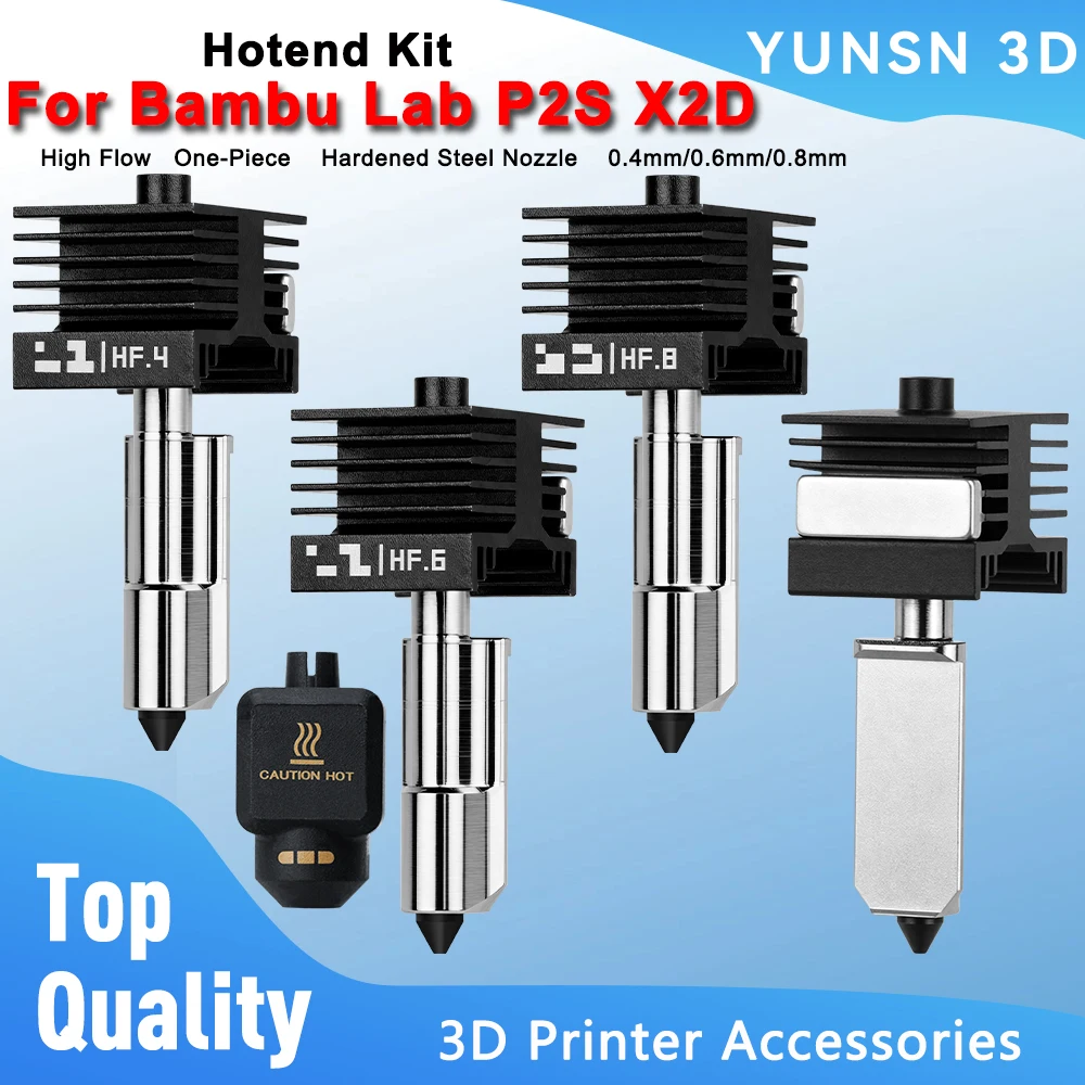 For Bambu Lab P2S X2D High Flow Hotend Kit One-Piece Hardened Steel Nozzle Hot End For Bambulab P2S 3D Printer Replacement Parts
For Bambu Lab P2S X2D High Flow Hotend Kit One-Piece Hardened Steel Nozzle Hot End For Bambulab P2S 3D Printer Replacement Parts