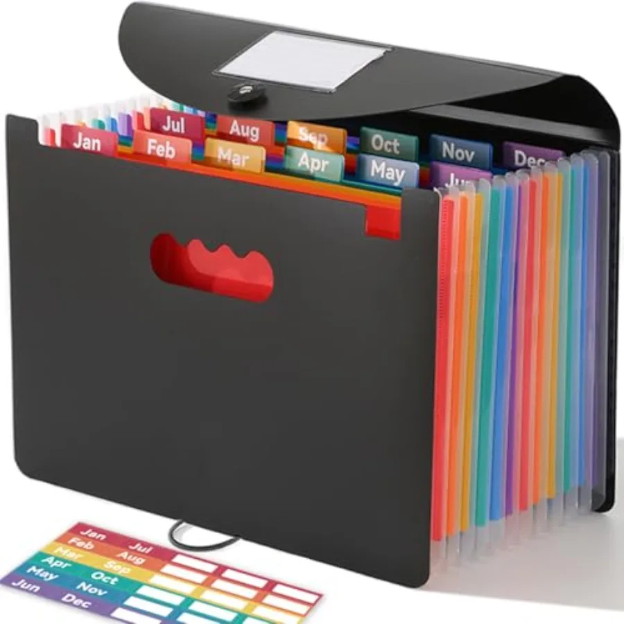 Accordion File Organizer 12 Pockets, Monthly Bill Receipt Tax Organizer, Expanding File Folders with Larger Bright Tabs, Fits L
Accordion File Organizer 12 Pockets, Monthly Bill Receipt Tax Organizer, Expanding File Folders with Larger Bright Tabs, Fits L
