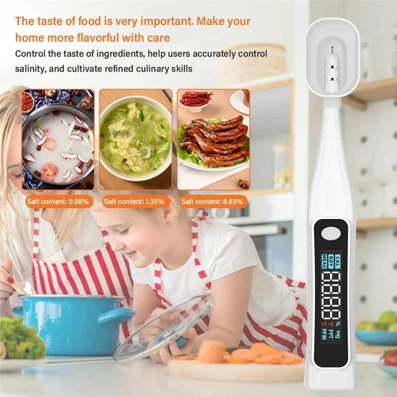 -A25M Portable Food Salinometer Home Led Salinity Meter Digital Foods Salt Meter Thermometer Analyzer For Kitchen
-A25M Portable Food Salinometer Home Led Salinity Meter Digital Foods Salt Meter Thermometer Analyzer For Kitchen