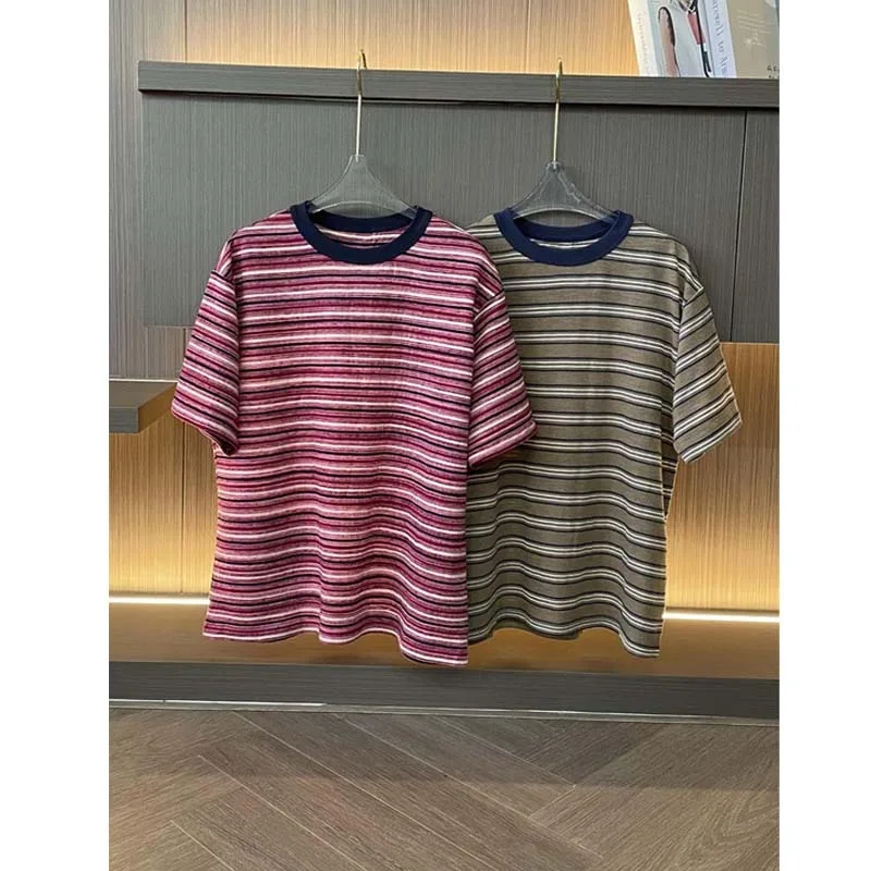Embroidered Pocket Striped Short-sleeved Top
Embroidered Pocket Striped Short-sleeved Top