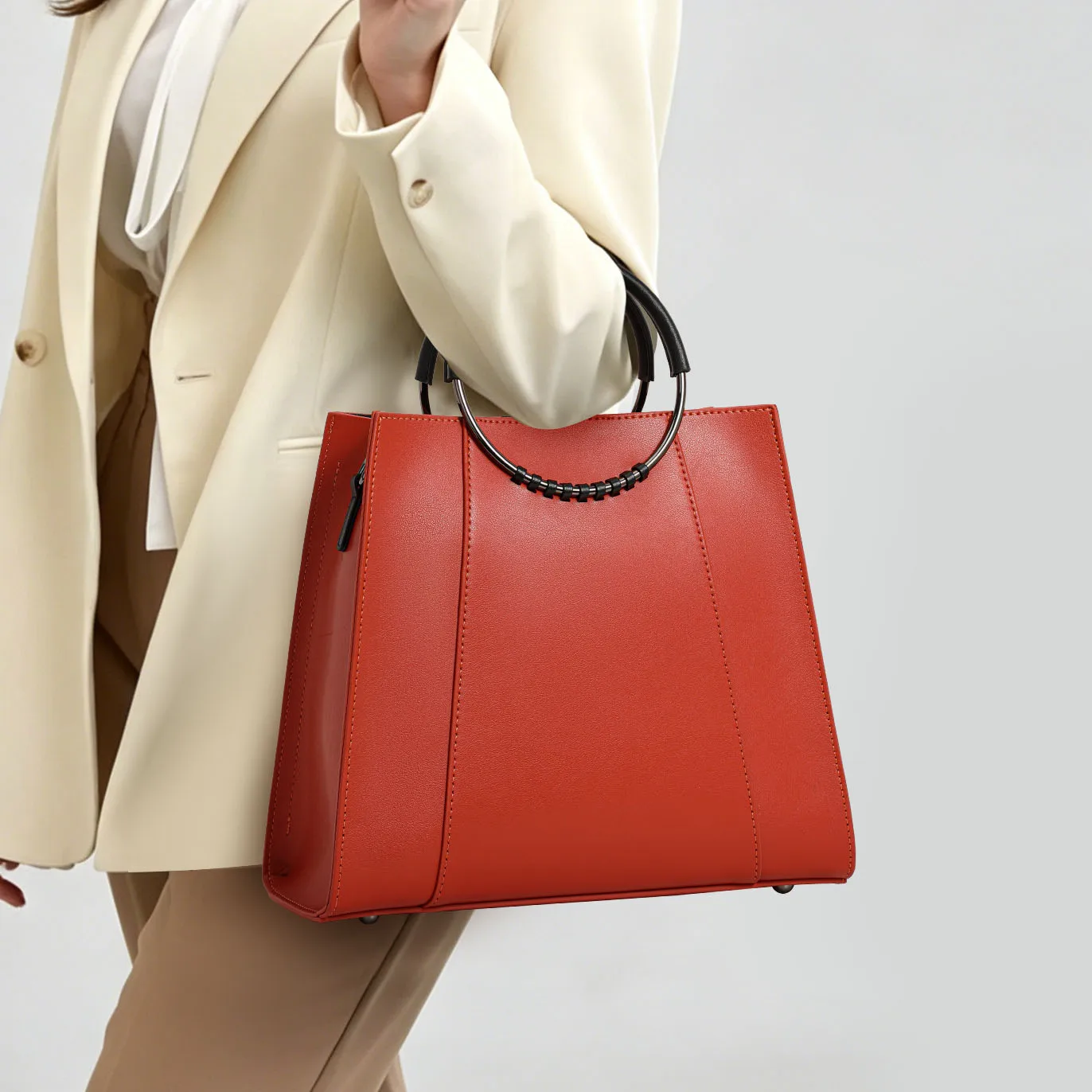 Aidrani Light Luxury Genuine Leather Tote Bag for Women, Large Capacity Handbag, Commute Shoulder & Crossbody Bag, Orange Black
Aidrani Light Luxury Genuine Leather Tote Bag for Women, Large Capacity Handbag, Commute Shoulder & Crossbody Bag, Orange Black