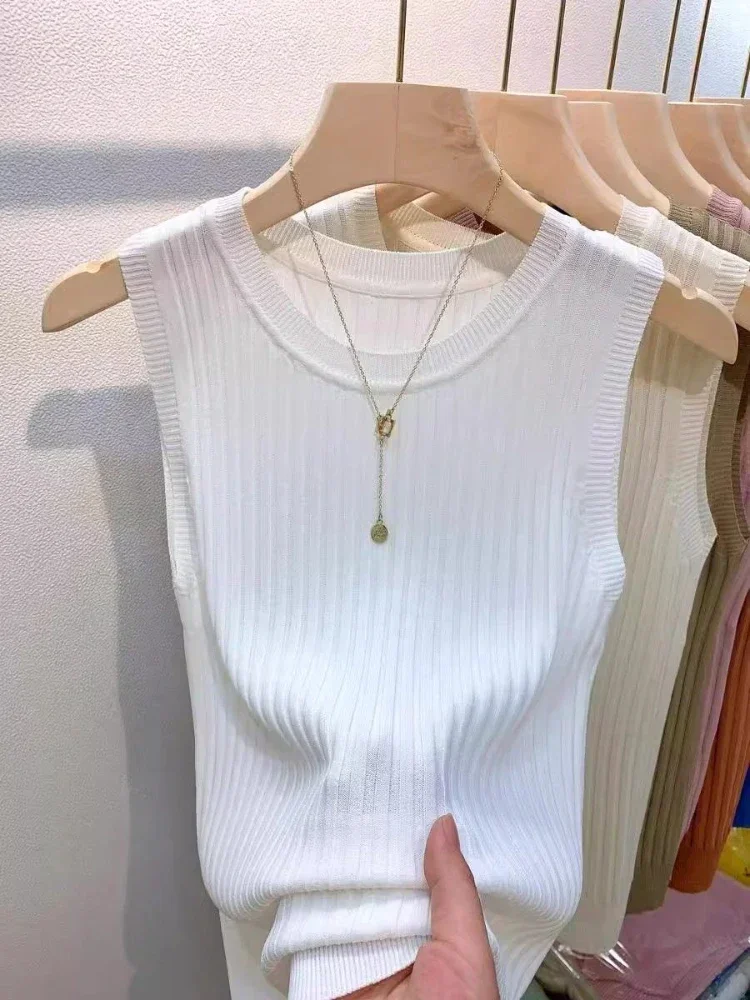 New Summer Spring Tanks Top Women Sleeveless Knitted T-Shirts Female Elastic Slim Casual Vests Crop Tops Camis Pullover Shirts
New Summer Spring Tanks Top Women Sleeveless Knitted T-Shirts Female Elastic Slim Casual Vests Crop Tops Camis Pullover Shirts