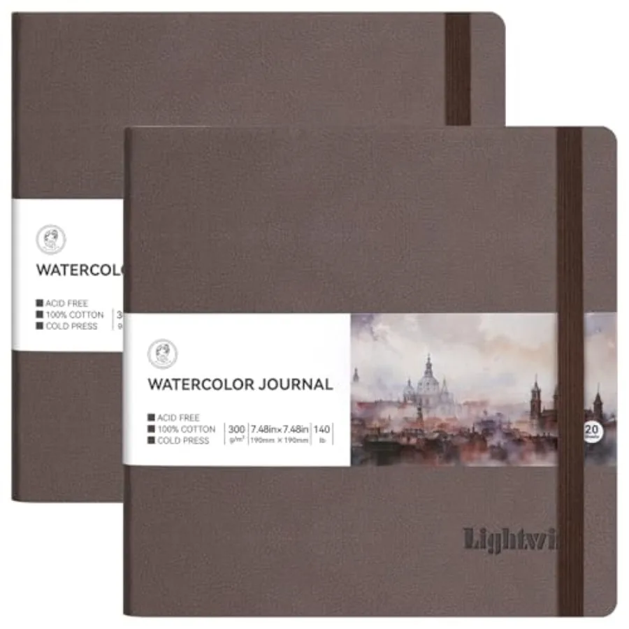 Square Watercolor Sketchbook, 2 Pack Total 40 Sheets, 100% Cotton, 300gsm/140lb, Acid-Free, Cold Press Watecolor Paper Journal
Square Watercolor Sketchbook, 2 Pack Total 40 Sheets, 100% Cotton, 300gsm/140lb, Acid-Free, Cold Press Watecolor Paper Journal