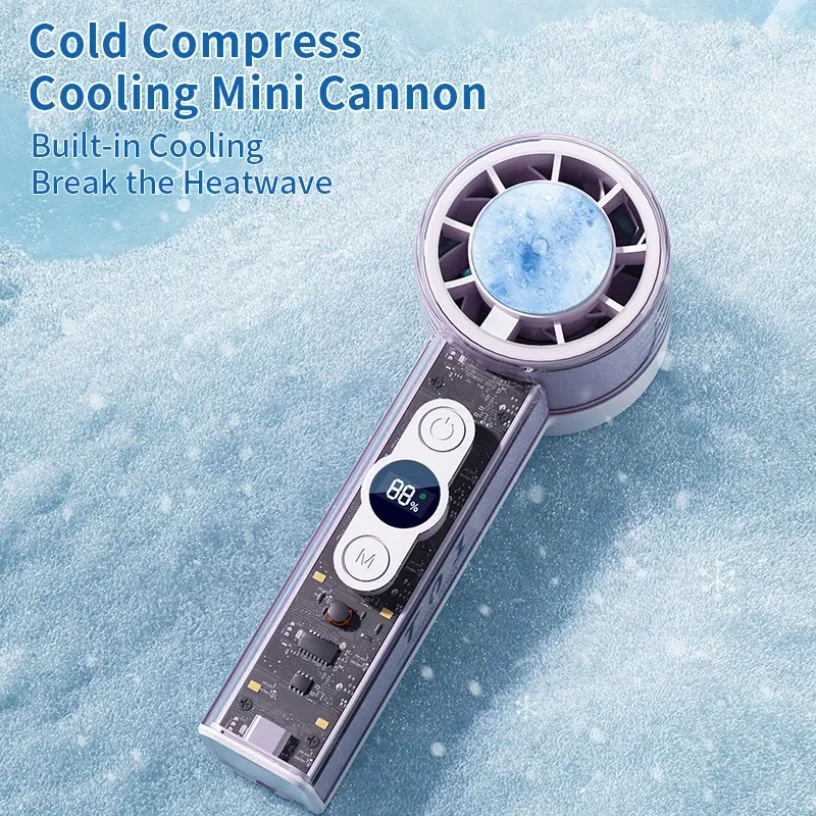 Superconducting Cold Compress Handheld Fan 100 Speed Turbo Motor Transparent Mecha Portable Cooling Mini Cannon For Summer
Superconducting Cold Compress Handheld Fan 100 Speed Turbo Motor Transparent Mecha Portable Cooling Mini Cannon For Summer
