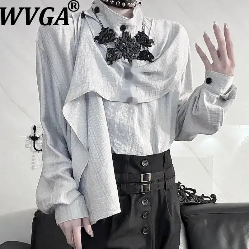 WVGA Spring Autumn New Men Irregular Patchwork Faux Two-piece Layered Long Sleeved Shirt French Style Layered Collar Tops W24459
WVGA Spring Autumn New Men Irregular Patchwork Faux Two-piece Layered Long Sleeved Shirt French Style Layered Collar Tops W24459