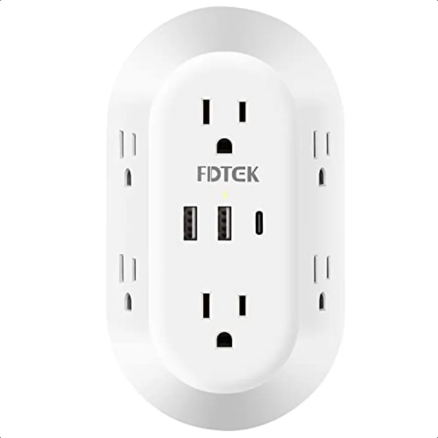 USB Wall Charger Surge Protector 6 Outlet Power Strip Multi Plug Outlet with USBC Charging Ports 3Sided Outlet Splitter Wall Pl
USB Wall Charger Surge Protector 6 Outlet Power Strip Multi Plug Outlet with USBC Charging Ports 3Sided Outlet Splitter Wall Pl