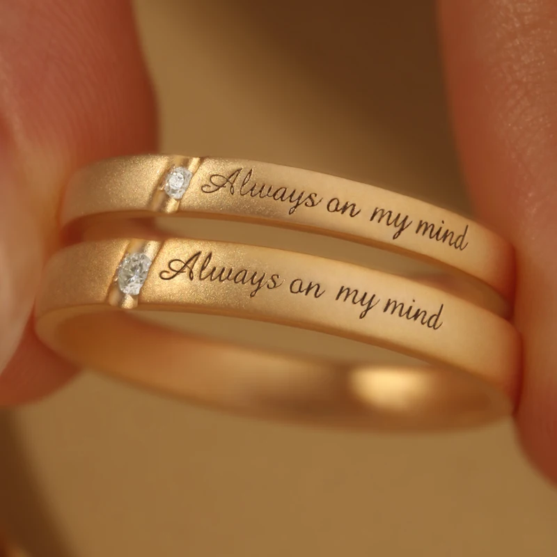 AZS Designer Handcrafted Custom Whisper Engraved Gold-Plated Silver Rings with Lab-Grown Diamonds - Valentine, Wedding rings
AZS Designer Handcrafted Custom Whisper Engraved Gold-Plated Silver Rings with Lab-Grown Diamonds - Valentine, Wedding rings