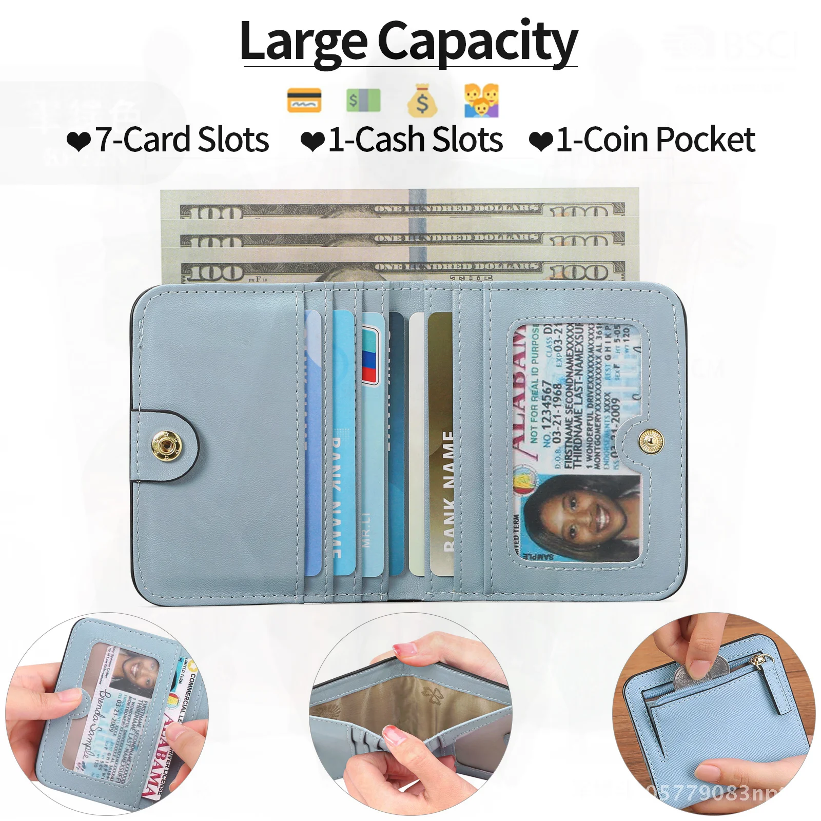 Women's Thin Folding PU Leather Wallet RFID Saffiano Coin Purse European American Style Short Wallet Fresh Sweet Solid Color
Women's Thin Folding PU Leather Wallet RFID Saffiano Coin Purse European American Style Short Wallet Fresh Sweet Solid Color