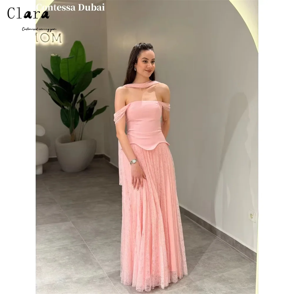 Clara Custom Pink Off-shoulder A-line Lace Evening Dresses Wedding Elegant Evening Dresses for Woman Luxury Long Prom Dress 2026
Clara Custom Pink Off-shoulder A-line Lace Evening Dresses Wedding Elegant Evening Dresses for Woman Luxury Long Prom Dress 2026