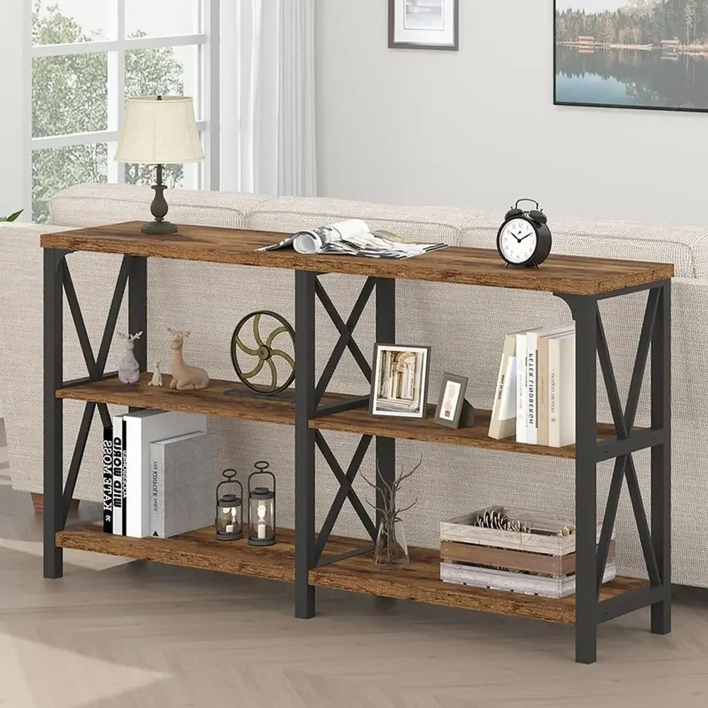 Wood ole Table, Rustic 3 Tier Soa Table Behind Couch, Industrial Metal Entryway Table with Storage Shel, armhouse Wooden oyer Ha
Wood ole Table, Rustic 3 Tier Soa Table Behind Couch, Industrial Metal Entryway Table with Storage Shel, armhouse Wooden oyer Ha