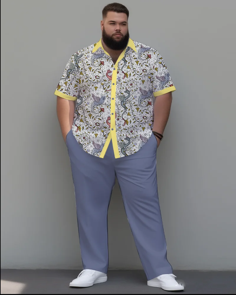 S-9XL Мужская винтажная рубашка с короткими рукавами и брюками больших размеров с принтом динозавра, комплект из 2 предметов, свободный крой в стиле ретро, летний комплект
S-9XL Мужская винтажная рубашка с короткими рукавами и брюками больших размеров с принтом динозавра, комплект из 2 предметов, свободный крой в стиле ретро, летний комплект