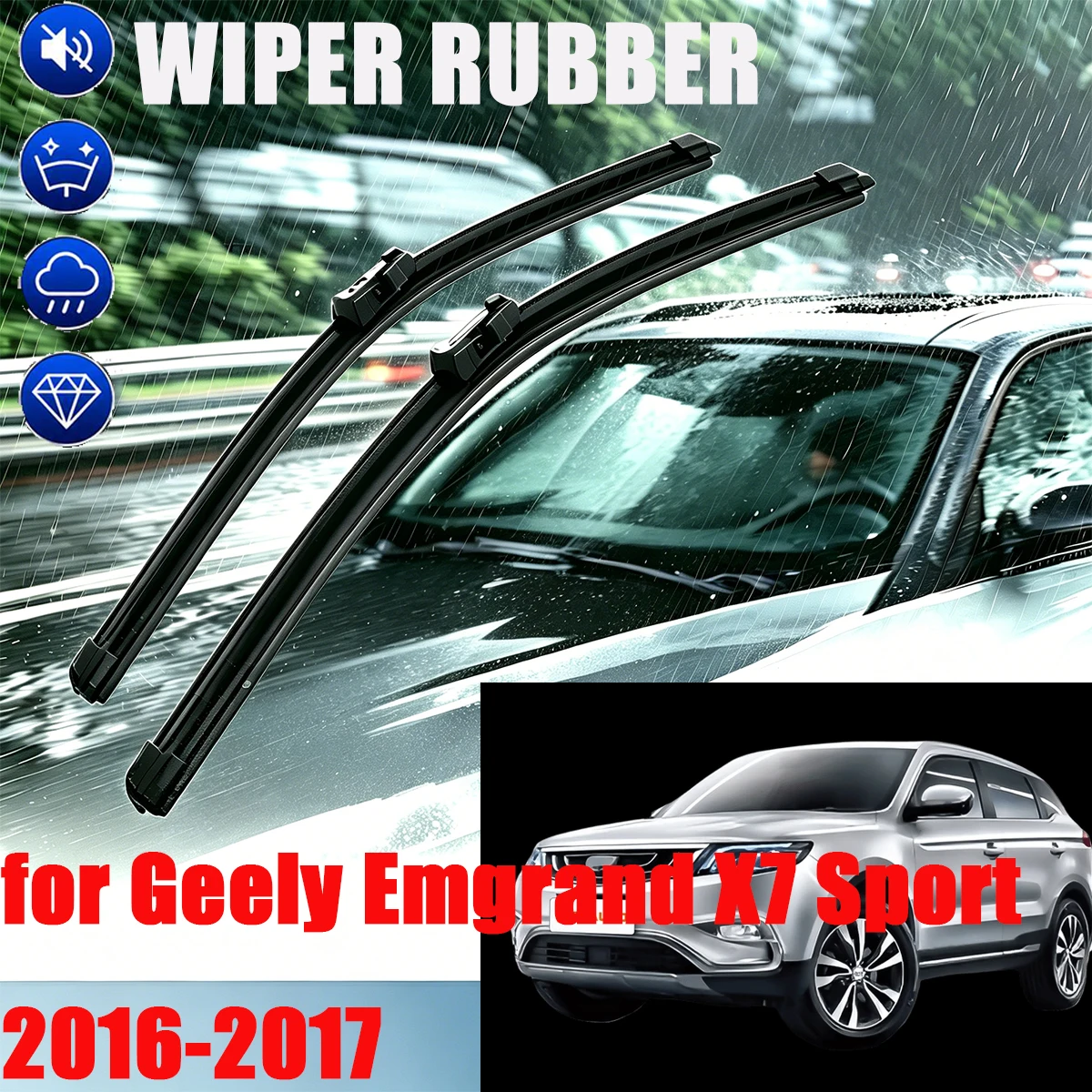 For Geely Emgrand X7 Sport 2016-2017 Double Rubber Front Wiper Accessorie Car Wipers Brushes New Upgraded 2017 2016
For Geely Emgrand X7 Sport 2016-2017 Double Rubber Front Wiper Accessorie Car Wipers Brushes New Upgraded 2017 2016