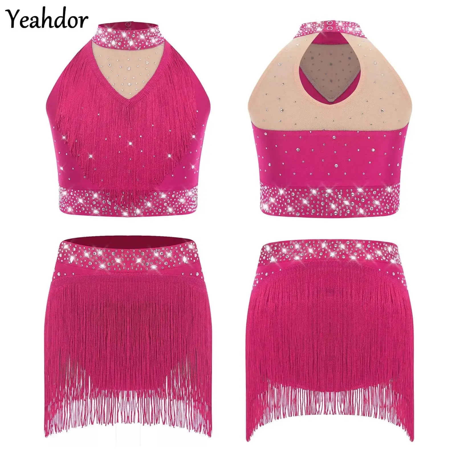 Girls Latin Jazz Dance Outfit Shiny Sequins Tank Tops Dance Vest with Dance Bottoms Set Sequins Fringe Performance Dancewear
Girls Latin Jazz Dance Outfit Shiny Sequins Tank Tops Dance Vest with Dance Bottoms Set Sequins Fringe Performance Dancewear