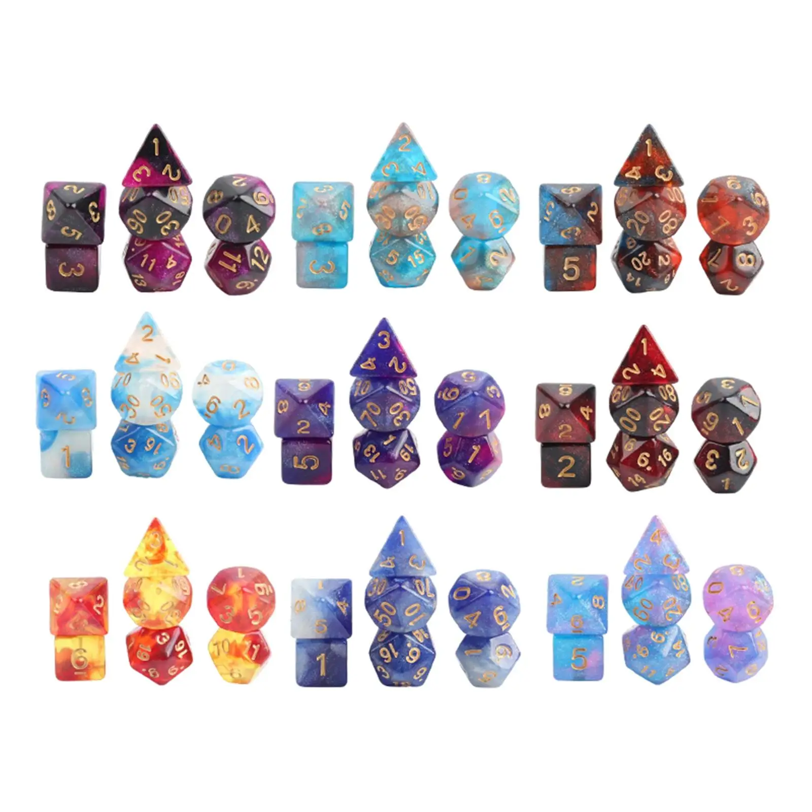 Durable Polyhedral Dice Set Gemstone Dice Board Game Accessories for Housewarming Birthday Gifts
Durable Polyhedral Dice Set Gemstone Dice Board Game Accessories for Housewarming Birthday Gifts
