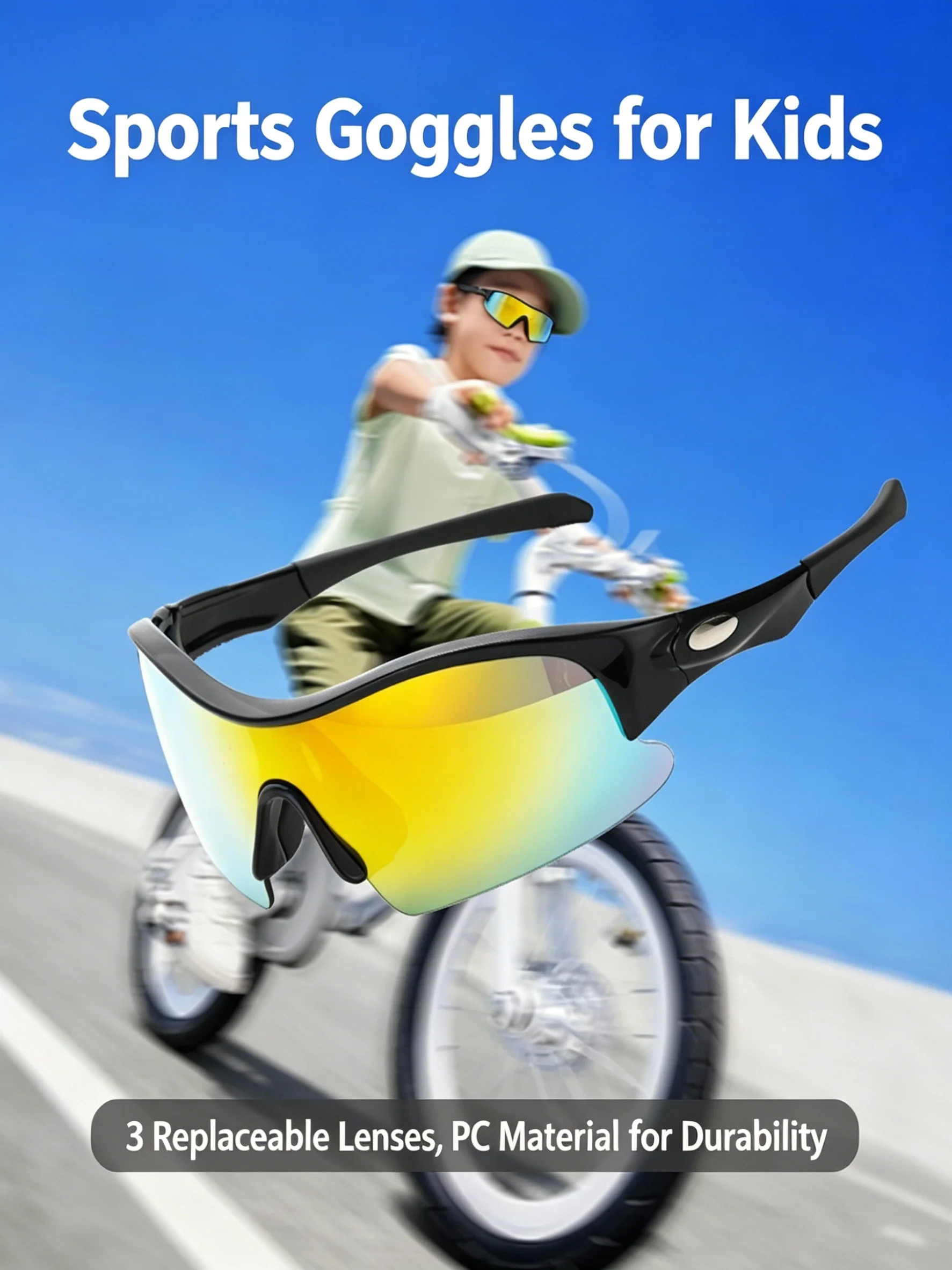 Unisex Children's Roller Skating Goggles, Outdoor Windproof, Uv Protection, Anti-Collision and Impact-Resistant Sports Sunglasses
Unisex Children's Roller Skating Goggles, Outdoor Windproof, Uv Protection, Anti-Collision and Impact-Resistant Sports Sunglasses