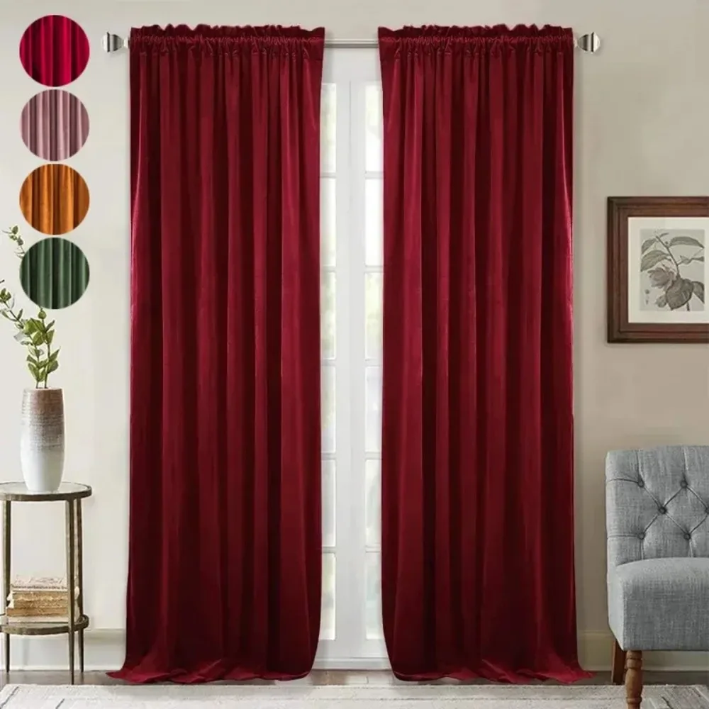 1PC American Style European Style Christmas Red Curtains Living Room Velvet Blackout Curtains Room Darkening Decorative Curtains
1PC American Style European Style Christmas Red Curtains Living Room Velvet Blackout Curtains Room Darkening Decorative Curtains