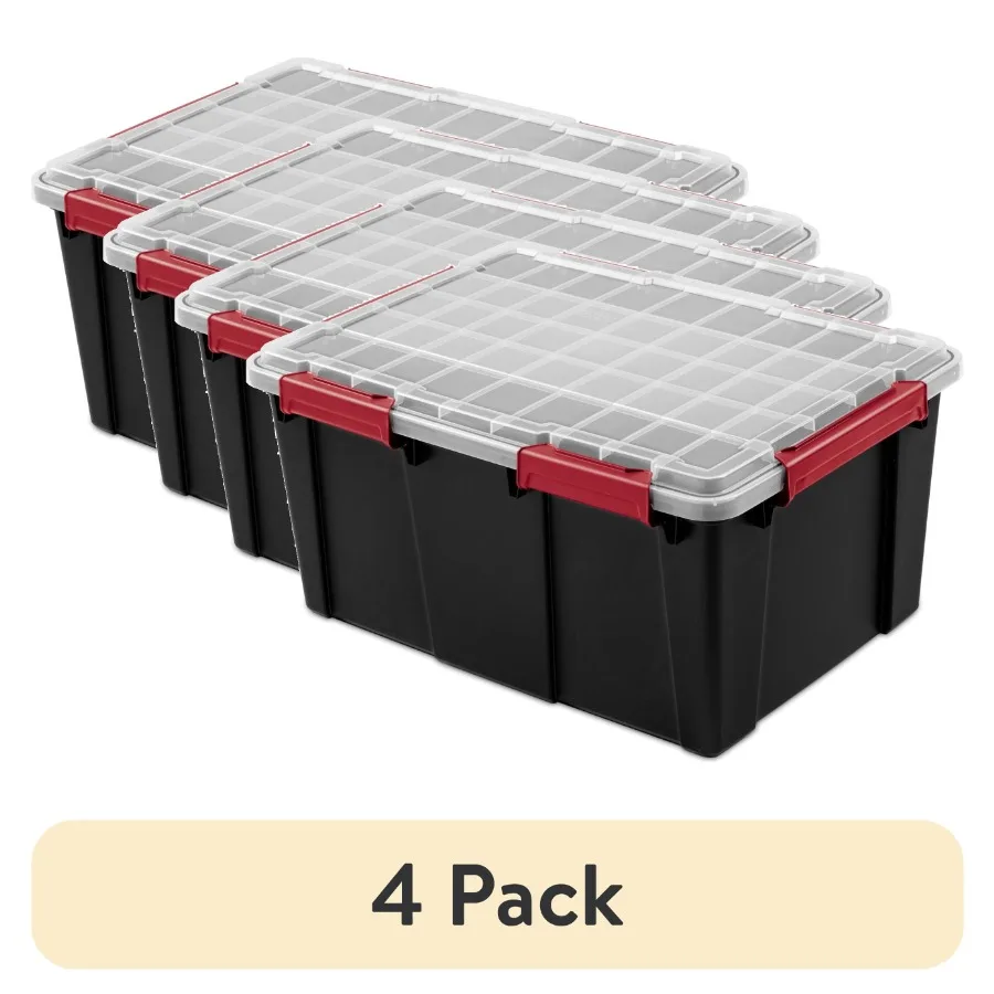 4 Pack Large Gasket Tote 20-Gallon Waterproof Plastic Storage Bin with Airtight Seal Lid, Heavy-Duty Latches, Ideal for Garage,
4 Pack Large Gasket Tote 20-Gallon Waterproof Plastic Storage Bin with Airtight Seal Lid, Heavy-Duty Latches, Ideal for Garage,