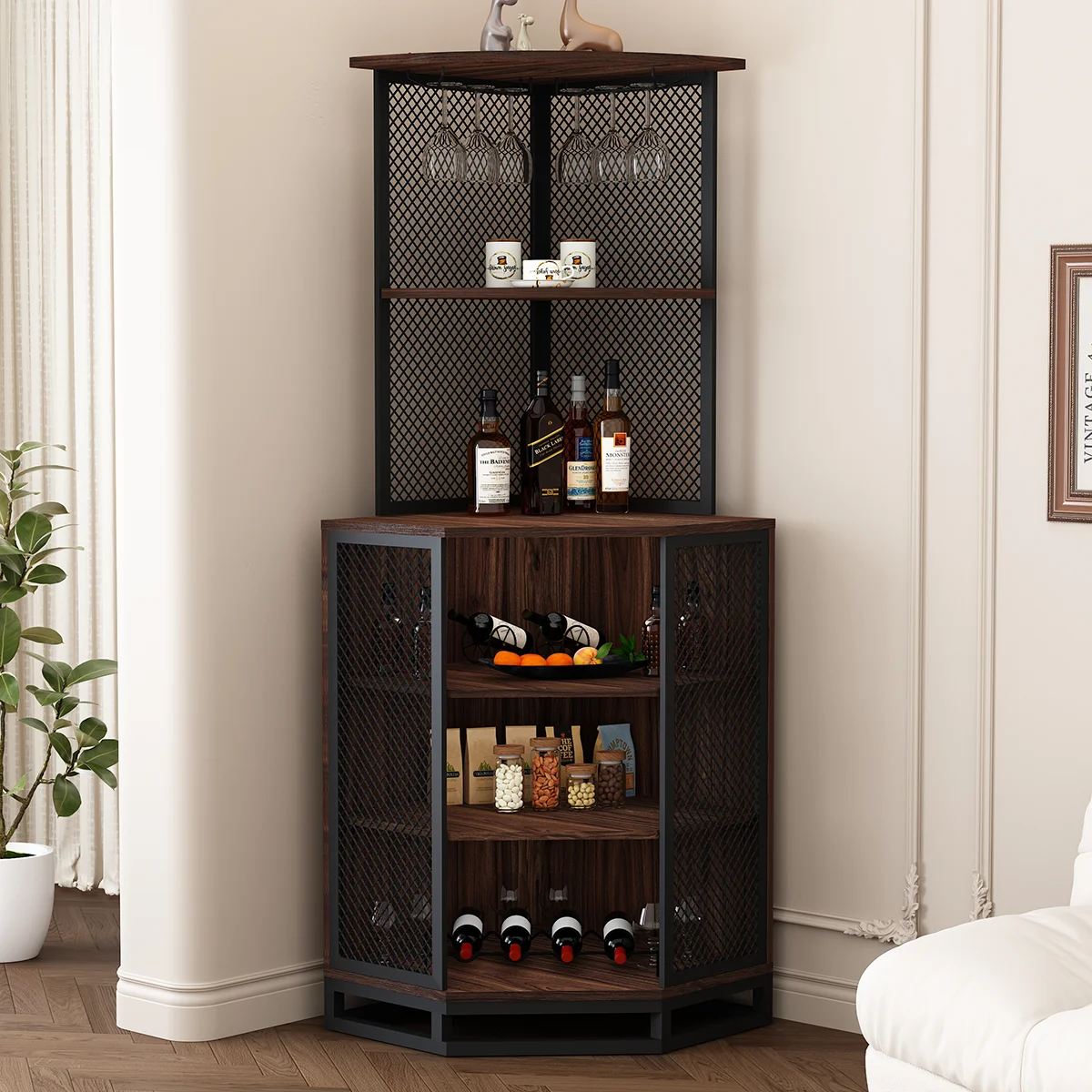 Hot Sales Modern Wooden Wine Rack Rustic MDF And Steel Industrial Corner Wine Cabinet For Home Kitchen Dining Living Room
Hot Sales Modern Wooden Wine Rack Rustic MDF And Steel Industrial Corner Wine Cabinet For Home Kitchen Dining Living Room