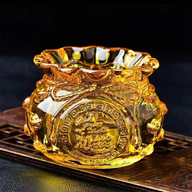 Fortune winning ornaments, golden crystal glass lucky bags, office decoration crafts
Fortune winning ornaments, golden crystal glass lucky bags, office decoration crafts