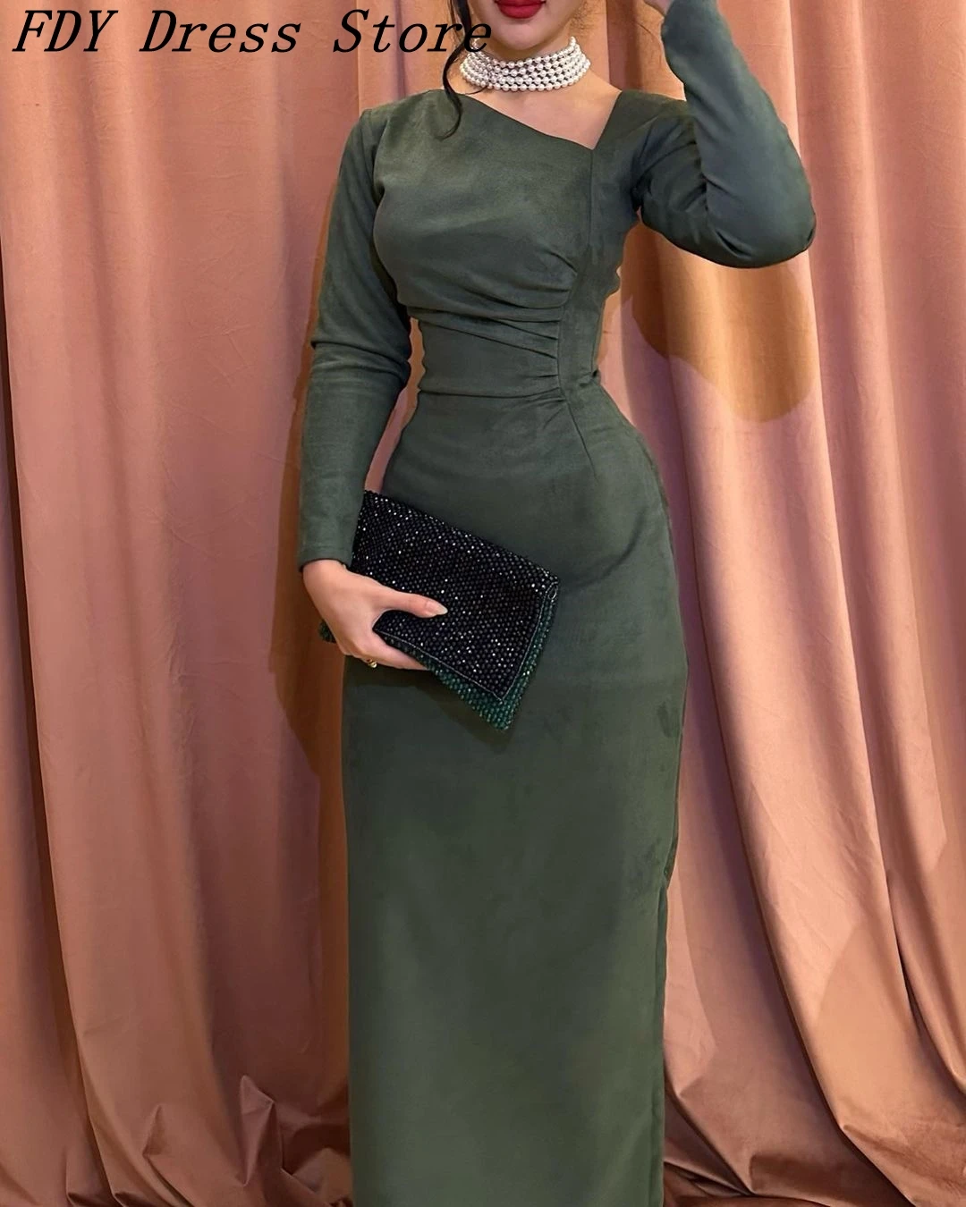Vintage Mermaid Long Sleeves Prom Dresses Pleated Satin Ankle Length Formal Occasion Dresses Back Zipper
Vintage Mermaid Long Sleeves Prom Dresses Pleated Satin Ankle Length Formal Occasion Dresses Back Zipper