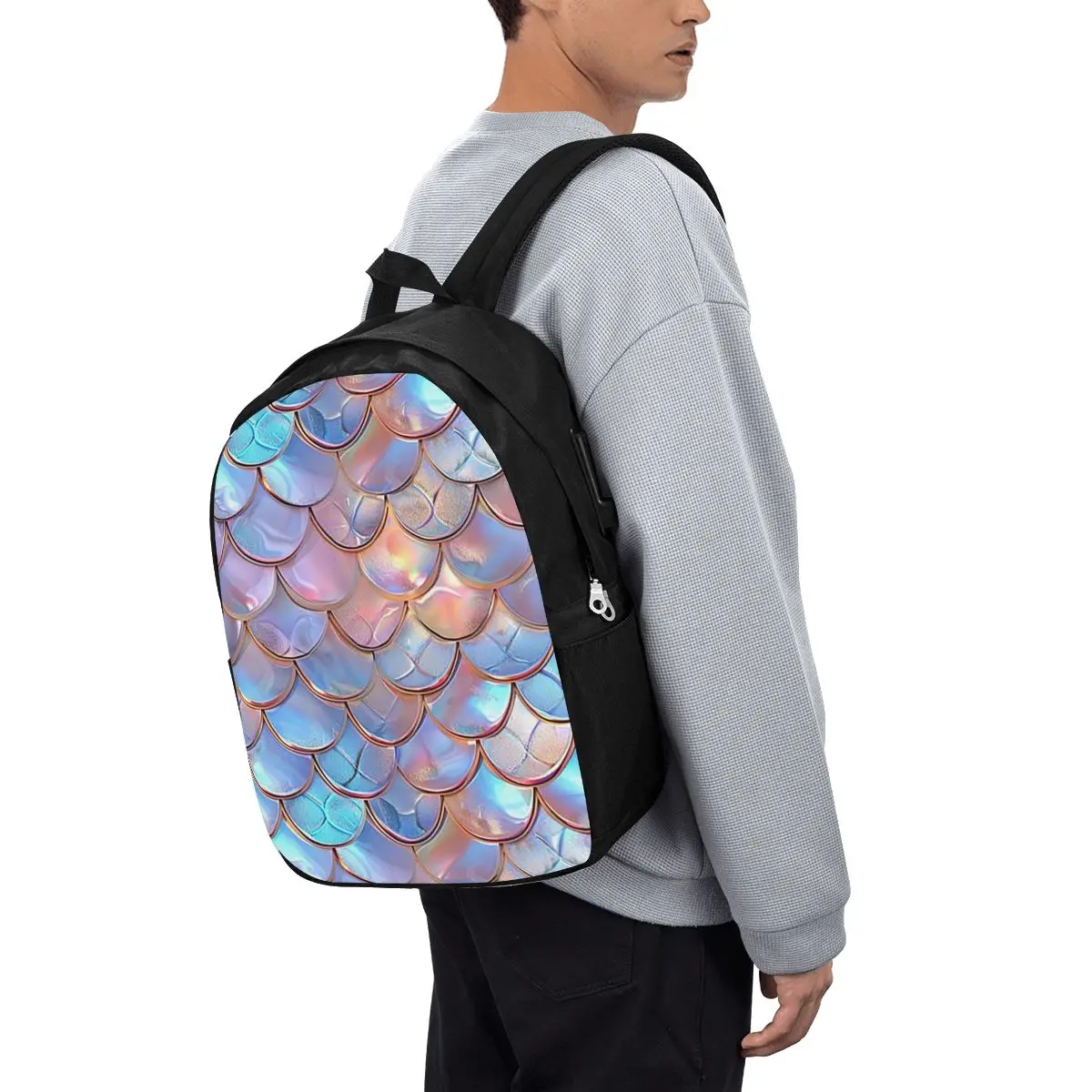 Mermaid Fish Scale Backpack Travel Notebook Bag Computer College Student School Bag Laptop Shoulder Bags for Men Women
Mermaid Fish Scale Backpack Travel Notebook Bag Computer College Student School Bag Laptop Shoulder Bags for Men Women