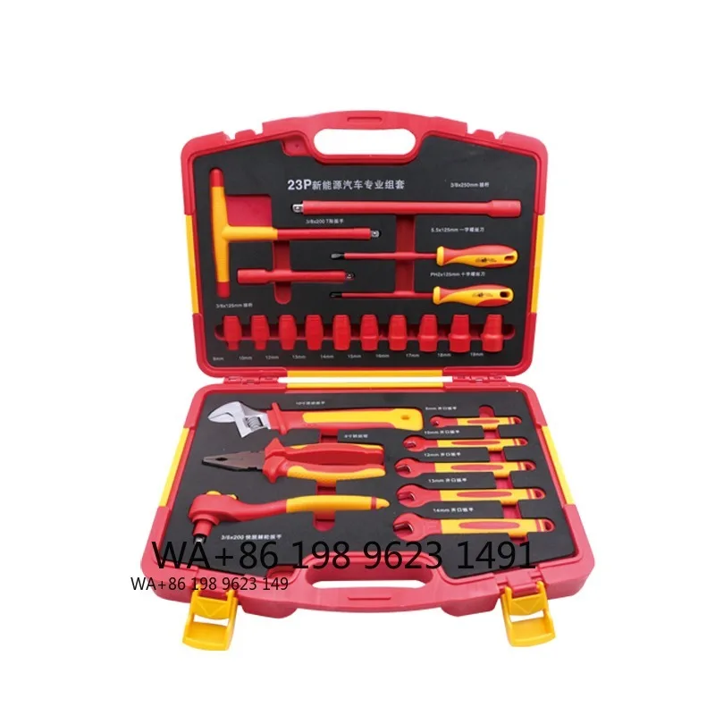 Professional Insulated Hand Tool Kit 3/8" Metric Socket Set with Spanner Pliers Wrench Screwdriver for Electrical Repair
Professional Insulated Hand Tool Kit 3/8" Metric Socket Set with Spanner Pliers Wrench Screwdriver for Electrical Repair