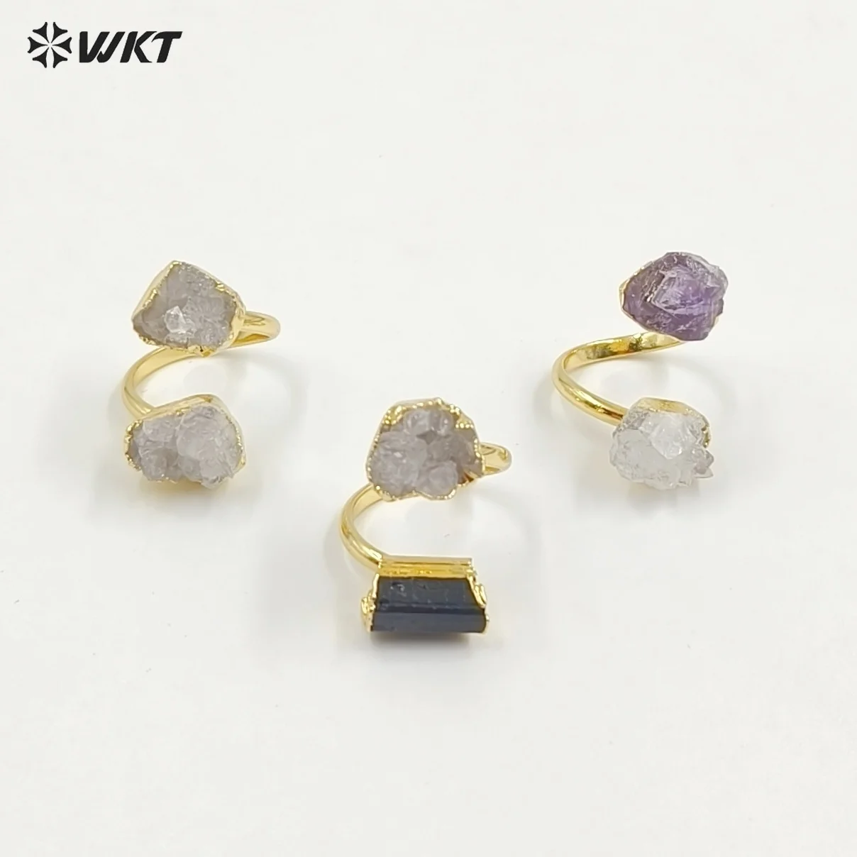 WT-R495 Amazing WKT New Design Natural Double Stone Druzy Crystal Quart And Black Tourmaline Stone Ring In Adjustable Size
WT-R495 Amazing WKT New Design Natural Double Stone Druzy Crystal Quart And Black Tourmaline Stone Ring In Adjustable Size