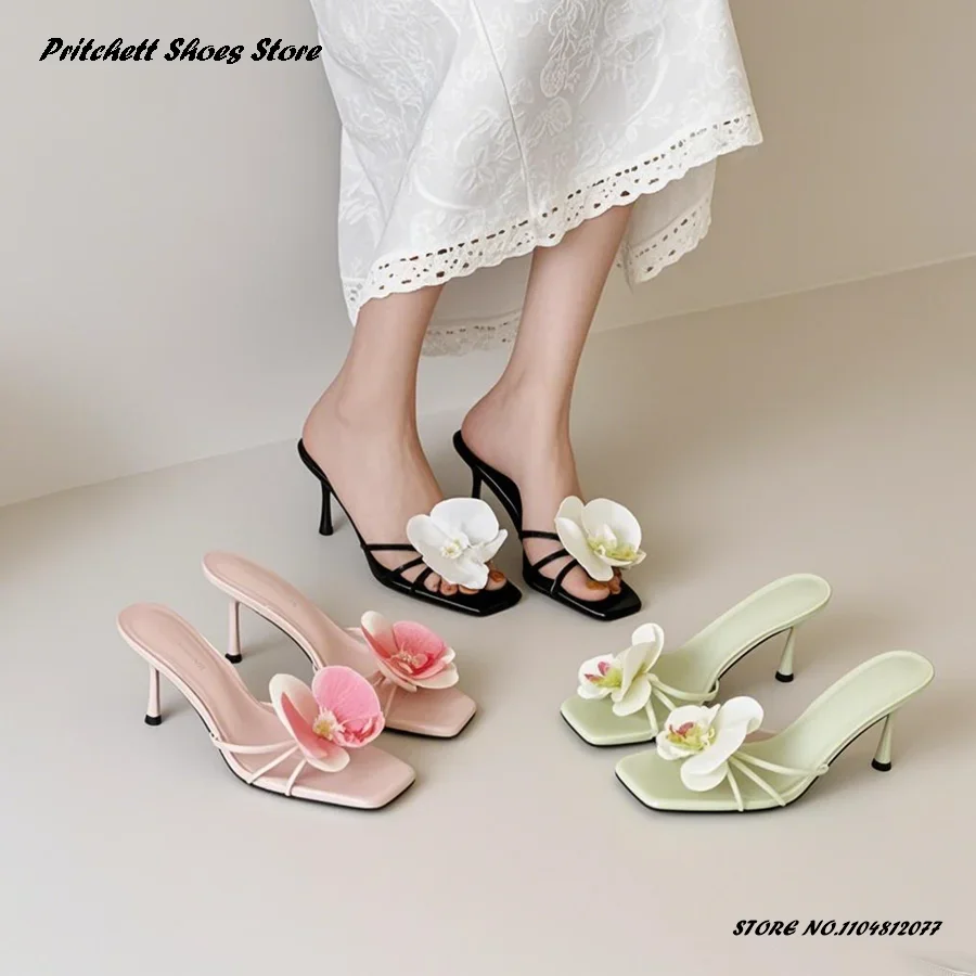 Женские кожаные сабо с цветочной аппликацией и квадратным открытым носком, модные тапочки на среднем каблуке с тонким ремешком, летняя милая повседневная обувь с застежкой
Женские кожаные сабо с цветочной аппликацией и квадратным открытым носком, модные тапочки на среднем каблуке с тонким ремешком, летняя милая повседневная обувь с застежкой