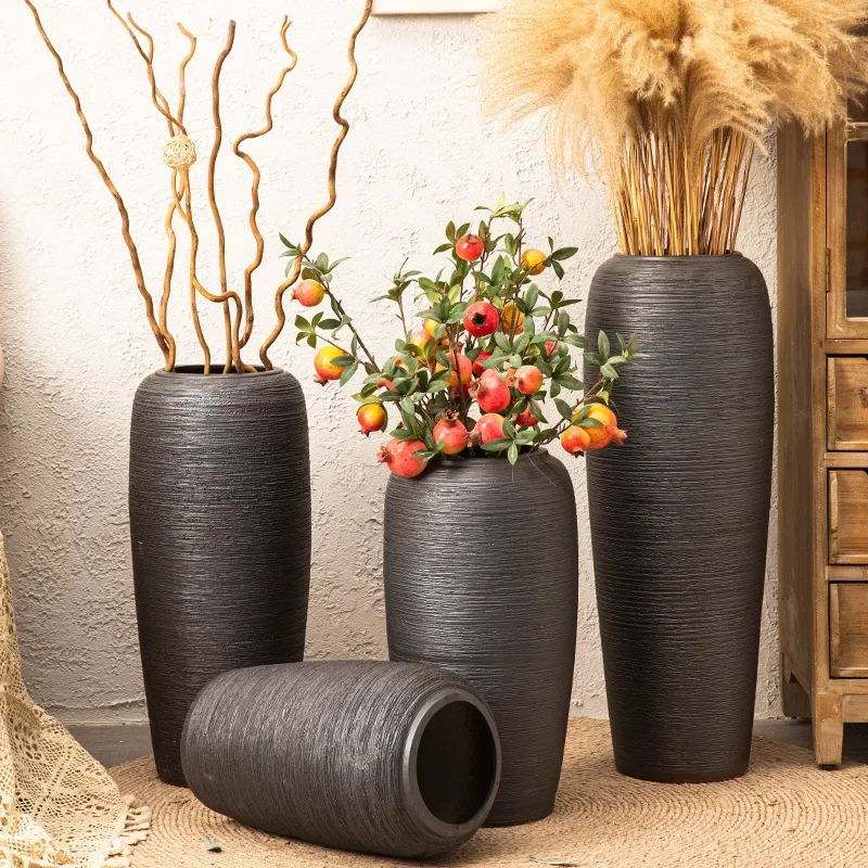 Ceramic Flower Ware Nordic Flower Arrangement Decorative Ornament Coarse Pottery Jar Black Floor-to-ceiling Vase
Ceramic Flower Ware Nordic Flower Arrangement Decorative Ornament Coarse Pottery Jar Black Floor-to-ceiling Vase