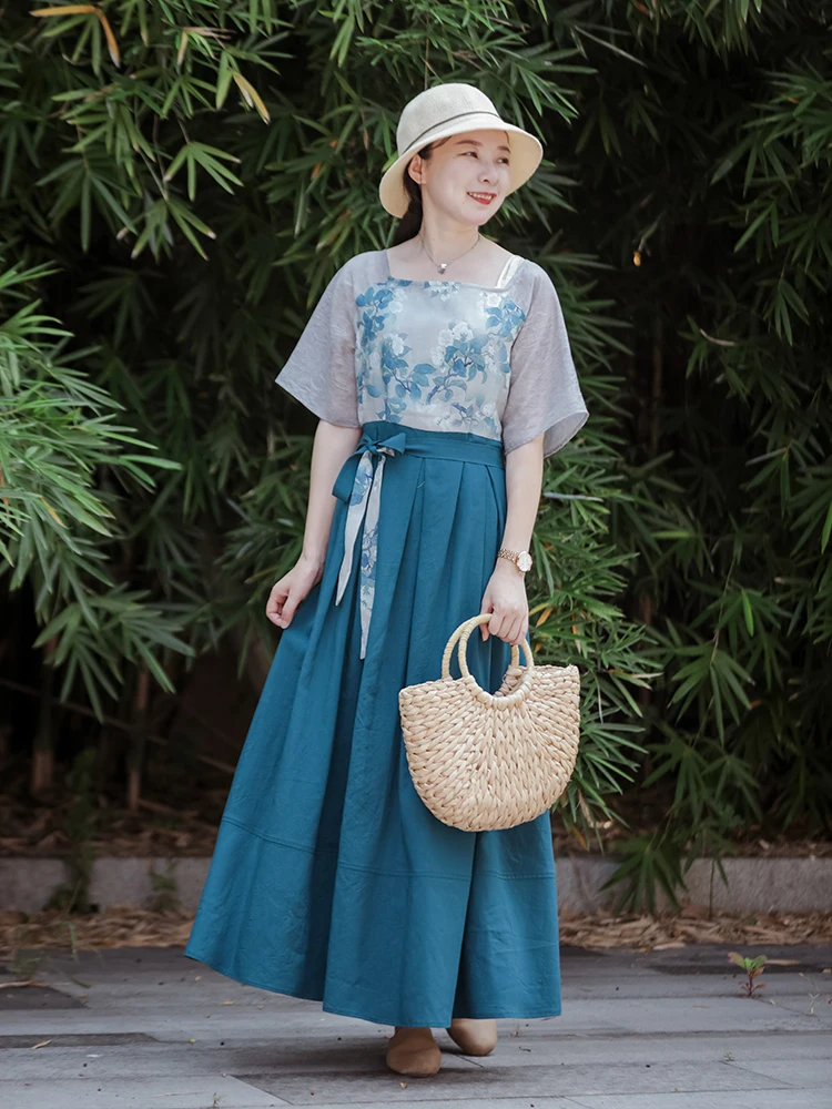 High Waist Tunic Dress with Belt Hanfu Style Women's Summer New Vintage Long A-Line Dress Gauzy Fabric Comfortable to Wear
High Waist Tunic Dress with Belt Hanfu Style Women's Summer New Vintage Long A-Line Dress Gauzy Fabric Comfortable to Wear