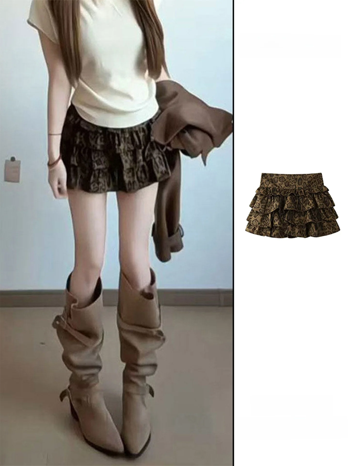 Retro Style Spotted Cake Skirt Short Women's High Waist Faux Suede Puffy Half-length Skirt with Lace Design Spring New Arrival
Retro Style Spotted Cake Skirt Short Women's High Waist Faux Suede Puffy Half-length Skirt with Lace Design Spring New Arrival
