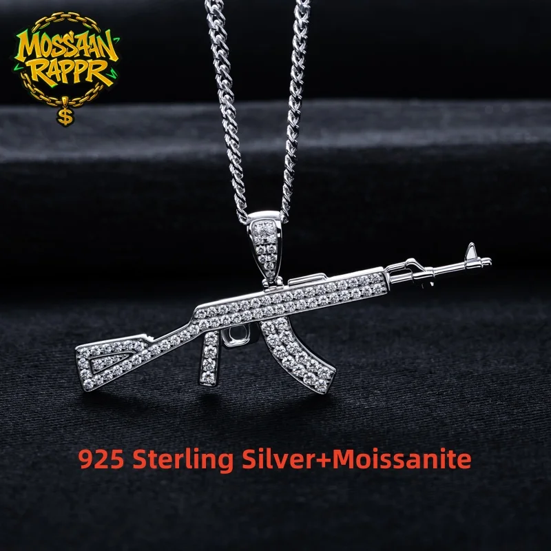 MossanRappr 1,87 карата Муассанит Рок AK Подвеска-пулемет Iced out Хип-хоп Ожерелье Стерлингового Серебра 925 Стильные Ювелирные Изделия для Мужчин
MossanRappr 1,87 карата Муассанит Рок AK Подвеска-пулемет Iced out Хип-хоп Ожерелье Стерлингового Серебра 925 Стильные Ювелирные Изделия для Мужчин