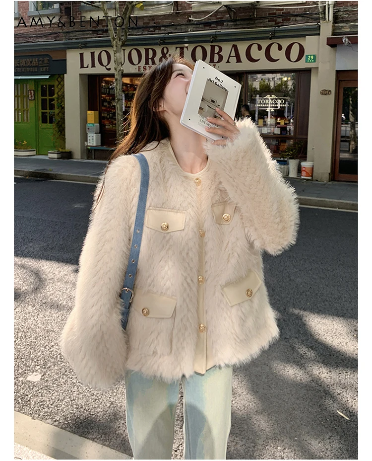 Winter Korean Style Short Women's High-Quality Off-White White Duck Down Fur Thickened Warm Pink PU Leather Patchwork Coat
Winter Korean Style Short Women's High-Quality Off-White White Duck Down Fur Thickened Warm Pink PU Leather Patchwork Coat