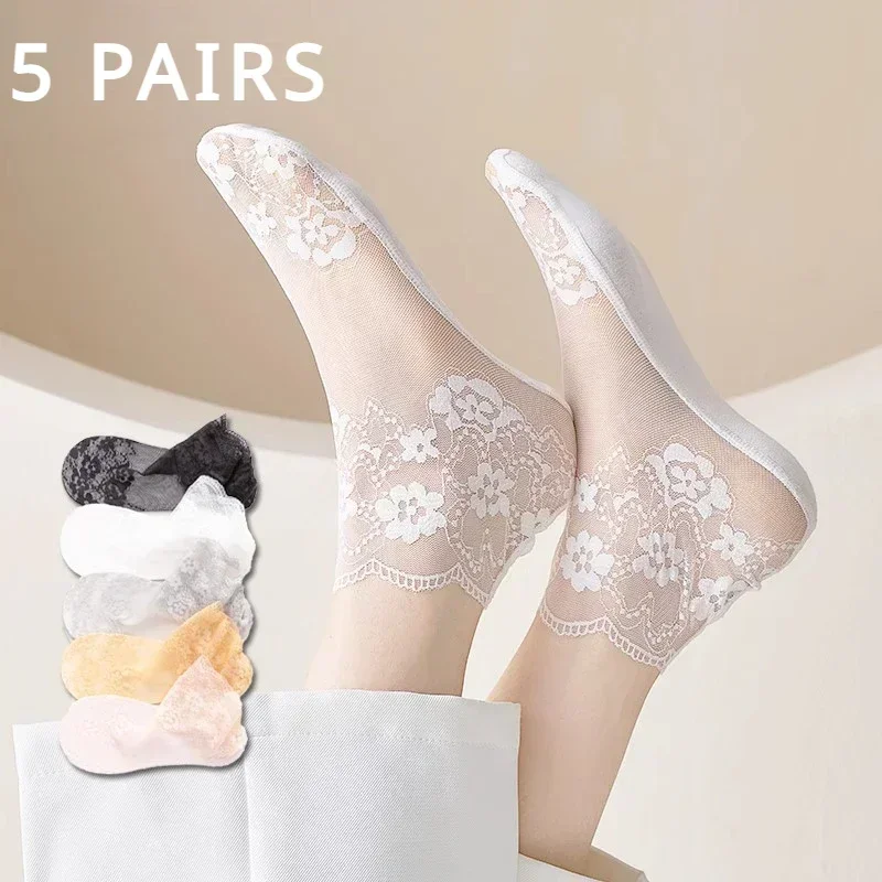 5 Pairs Lace Socks Women Summer Thin Short Socks Floral Sheers Sexy Tulle Transparent Socks Ladies White Black
5 Pairs Lace Socks Women Summer Thin Short Socks Floral Sheers Sexy Tulle Transparent Socks Ladies White Black