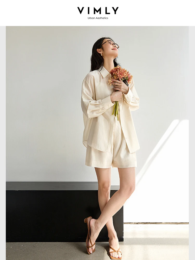VIMLY Women's Simple Shorts Set 2025 Spring Commuting Long Sleeve Blouses Shirts+Wide Leg Shorts Summer Casual Loose Suits M9812
VIMLY Women's Simple Shorts Set 2025 Spring Commuting Long Sleeve Blouses Shirts+Wide Leg Shorts Summer Casual Loose Suits M9812