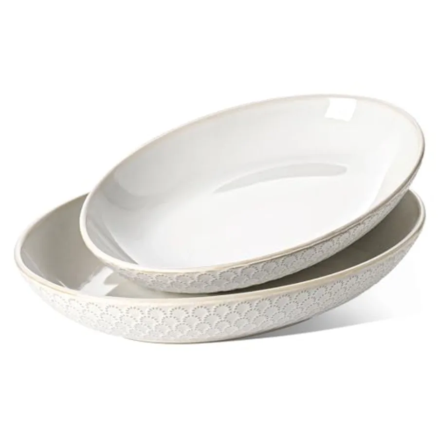 Ceramic Serving Bowls Set of 2 Large Oval Serving Dishes for Entertaining 11.8 and 13.7 Inch Salad Bowl for Kitchen Counter Fru
Ceramic Serving Bowls Set of 2 Large Oval Serving Dishes for Entertaining 11.8 and 13.7 Inch Salad Bowl for Kitchen Counter Fru