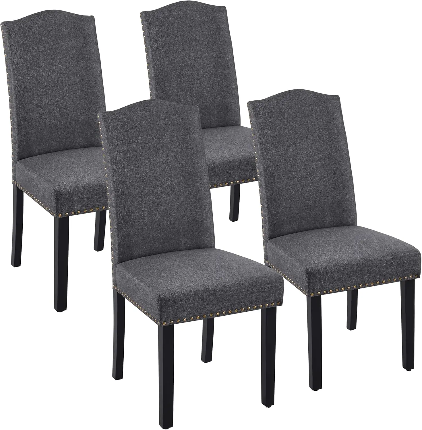 Modern Fabric Dining Chairs Set of 4, Upholstered with Nailhead Trims and Solid Wood Legs for Kitchen, Living Room
Modern Fabric Dining Chairs Set of 4, Upholstered with Nailhead Trims and Solid Wood Legs for Kitchen, Living Room